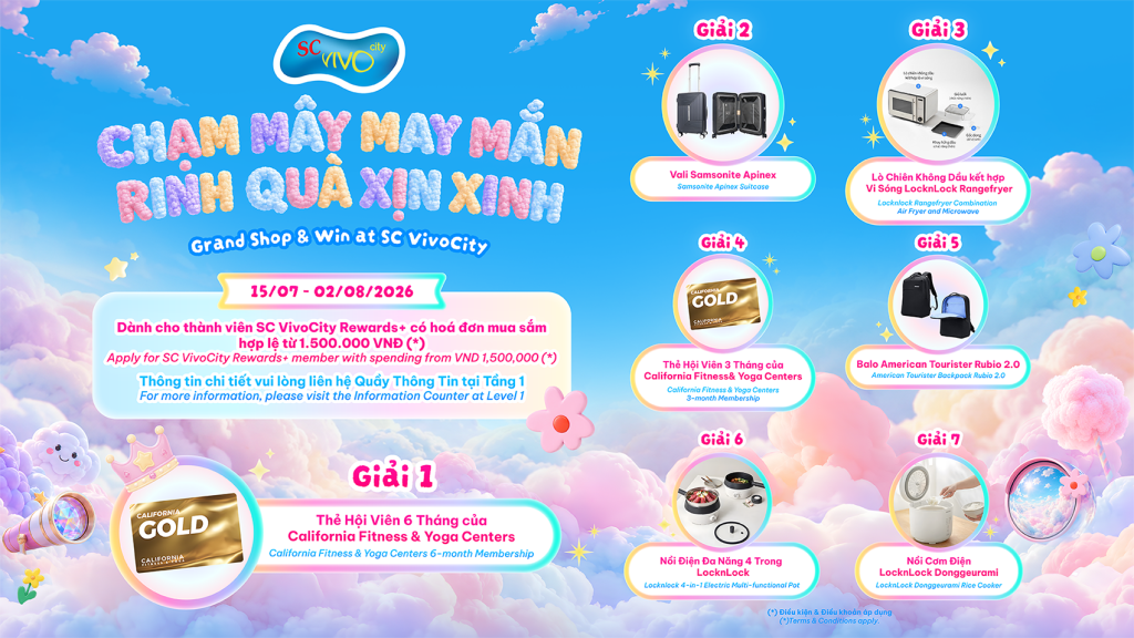 Chạm Mây May Mắn – Rinh Quà Xịn Xinh: Bùng Nổ Mua Sắm Mùa Hè Tại SC VivoCity