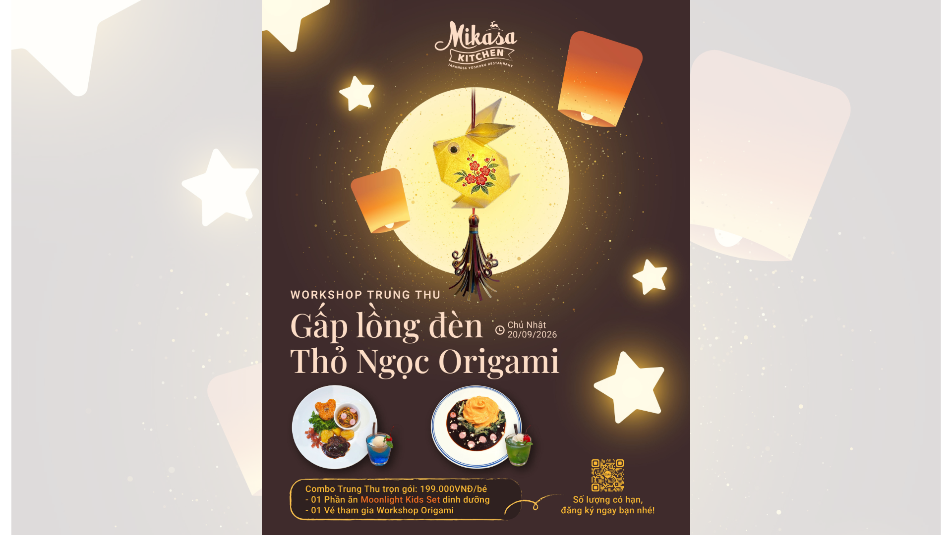 WORKSHOP TRUNG THU: GẤP LỒNG ĐÈN THỎ NGỌC CÙNG NGHỆ NHÂN ORIGAMI