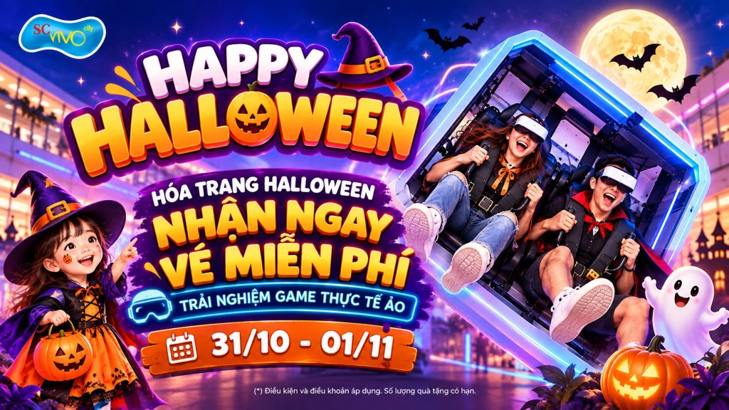 HÓA TRANG HALLOWEEN, NHẬN NGAY VÉ GAME THỰC TẾ ẢO VR Fun