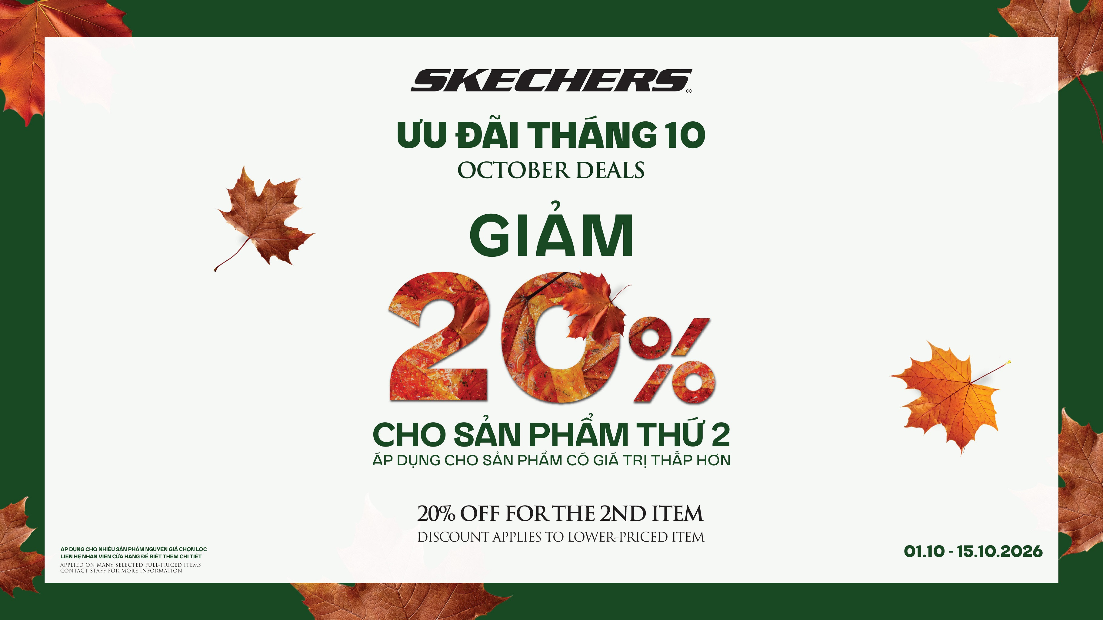 SKECHERS | OCTOBER DEALS – CHÀO THÁNG MỚI, SĂN DEAL HỜI